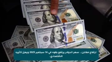 ارتفاع مفاجئ.. سعر الدولار يرتفع بقوة في 14 سبتمبر 2025 ويعزز تأثيره الاقتصادي.